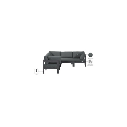 Nizuc Grey Water Resistant Fabric Outdoor Patio Modular Sectional