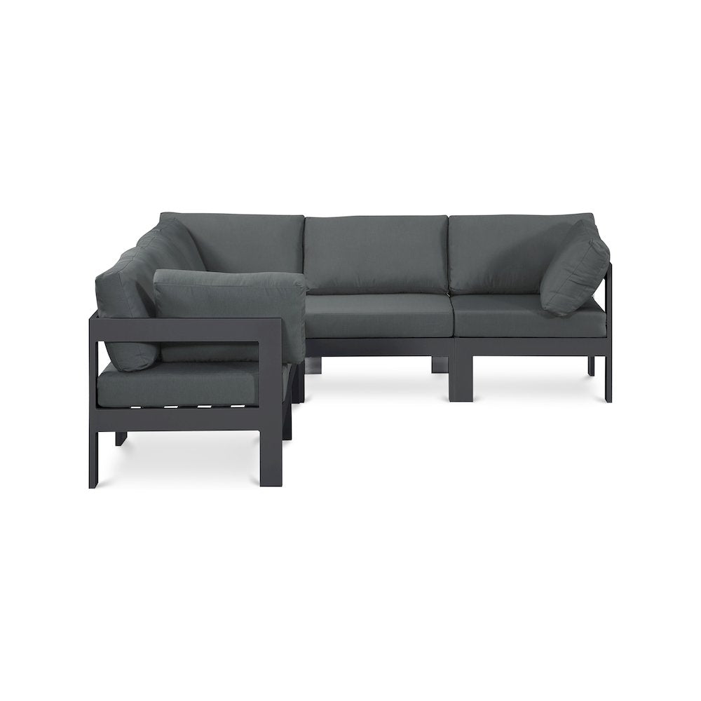 Nizuc Grey Water Resistant Fabric Outdoor Patio Modular Sectional
