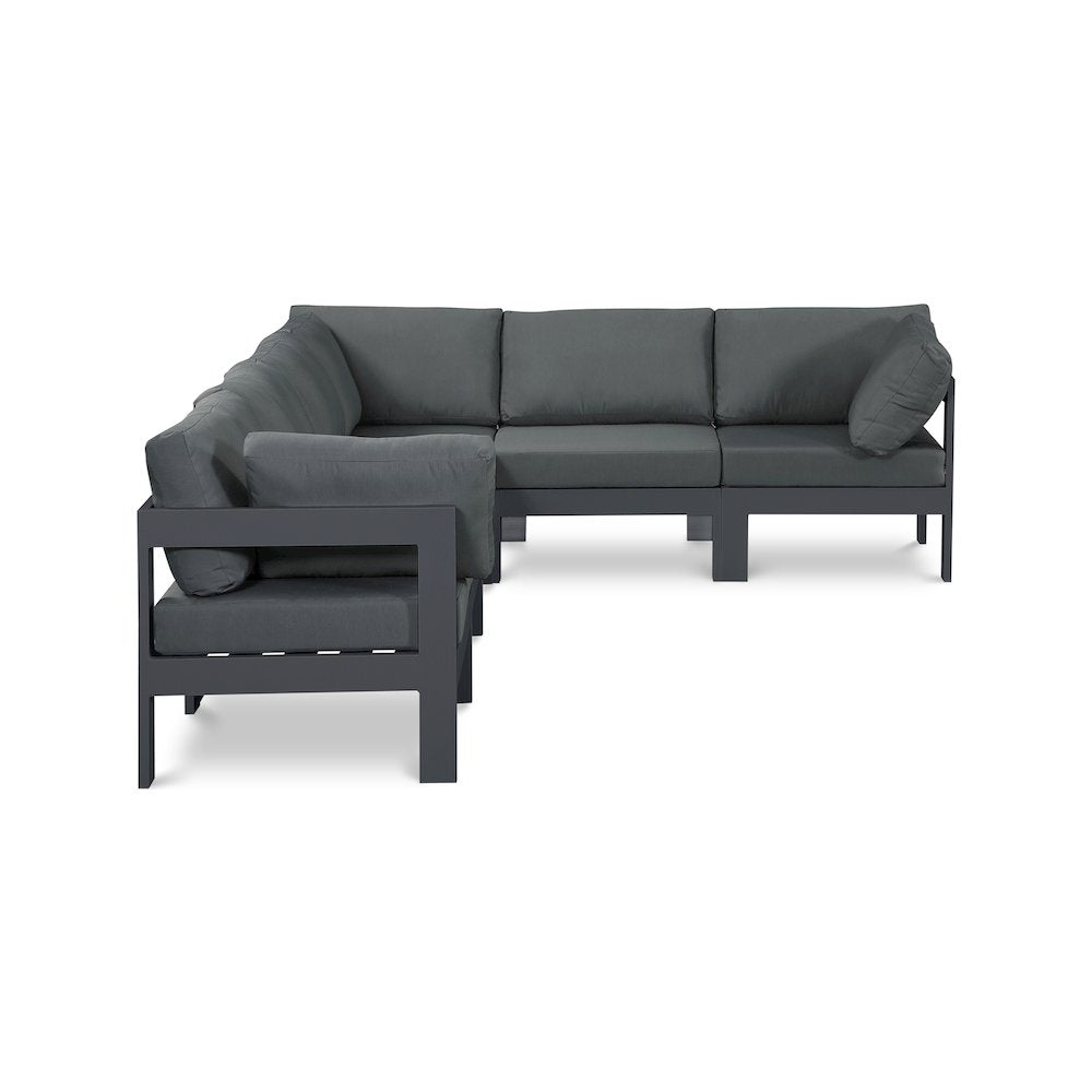 Nizuc Grey Water Resistant Fabric Outdoor Patio Modular Sectional
