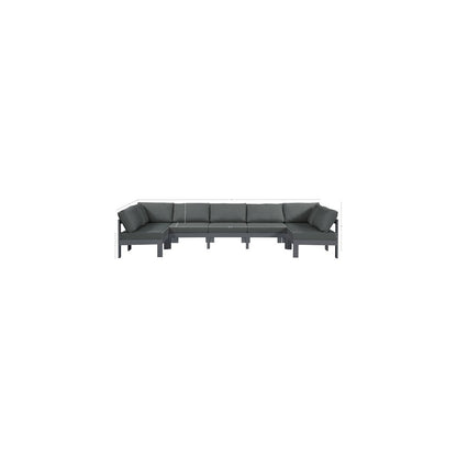 Nizuc Grey Water Resistant Fabric Outdoor Patio Modular Sectional