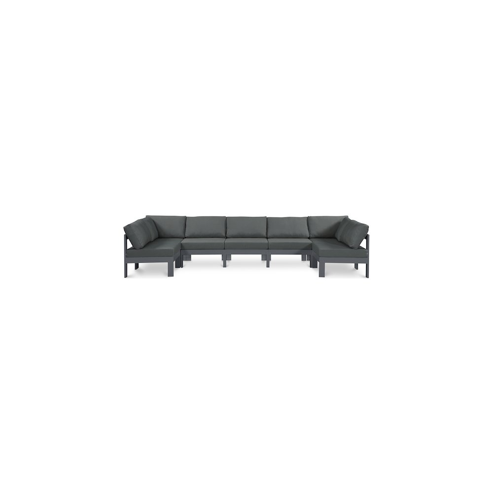 Nizuc Grey Water Resistant Fabric Outdoor Patio Modular Sectional