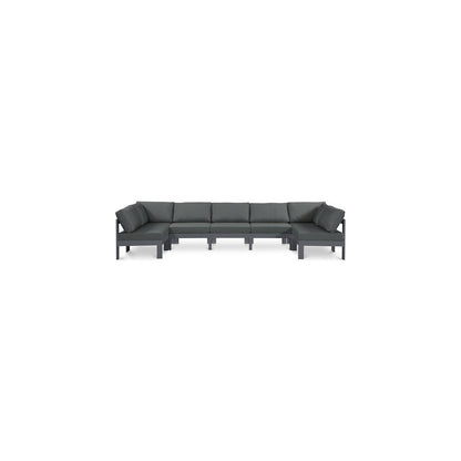 Nizuc Grey Water Resistant Fabric Outdoor Patio Modular Sectional