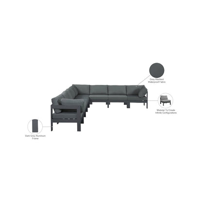 Nizuc Grey Water Resistant Fabric Outdoor Patio Modular Sectional