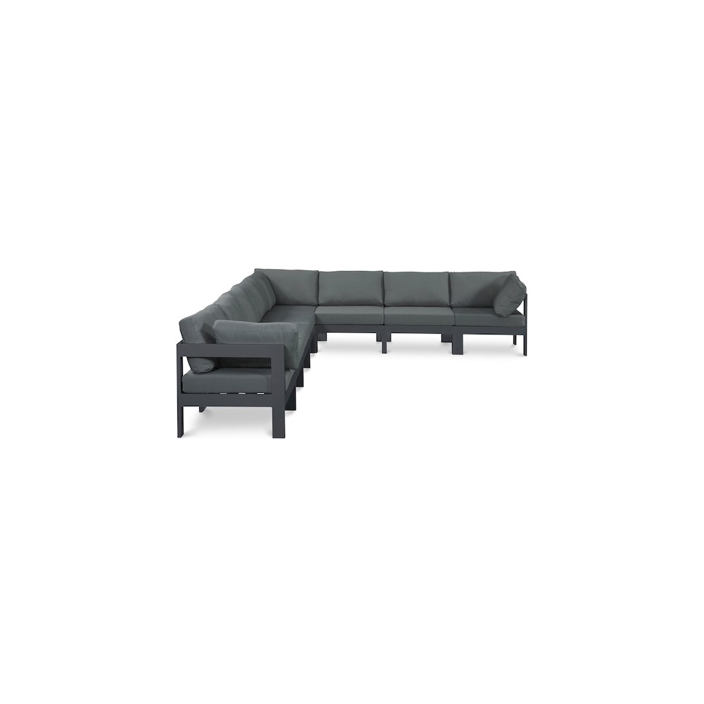 Nizuc Grey Water Resistant Fabric Outdoor Patio Modular Sectional