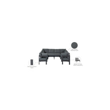 Nizuc Grey Water Resistant Fabric Outdoor Patio Modular Sectional