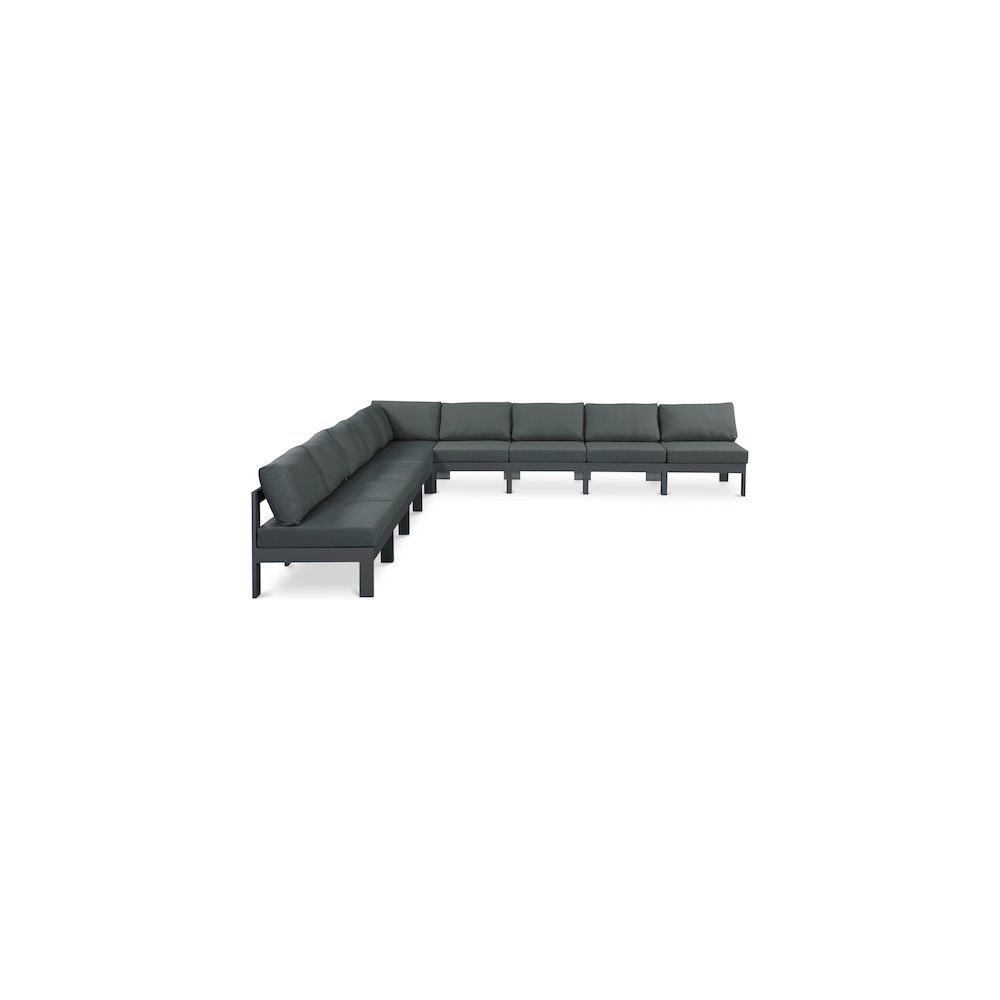 Nizuc Grey Water Resistant Fabric Outdoor Patio Modular Sectional