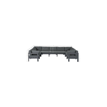 Nizuc Grey Water Resistant Fabric Outdoor Patio Modular Sectional