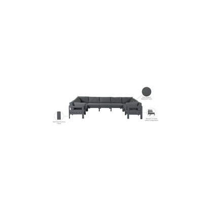 Nizuc Grey Water Resistant Fabric Outdoor Patio Modular Sectional
