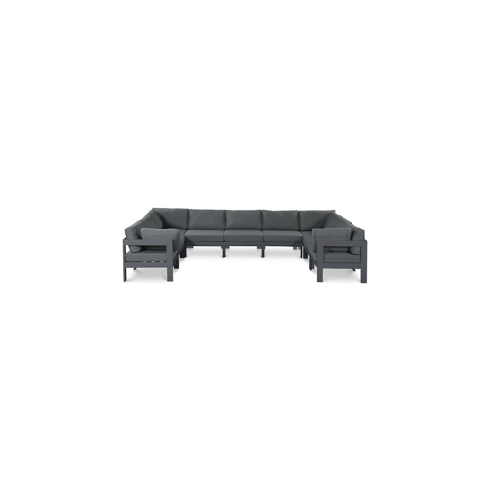 Nizuc Grey Water Resistant Fabric Outdoor Patio Modular Sectional