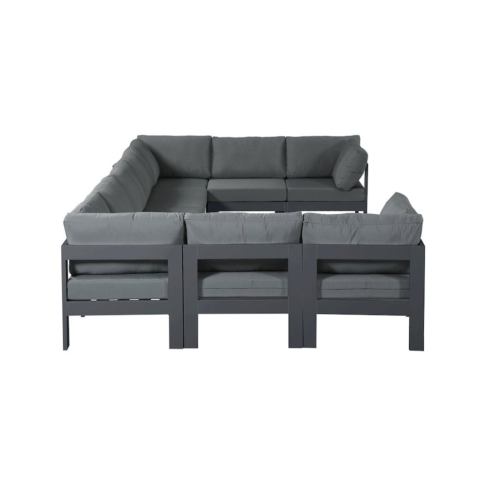 Nizuc Grey Water Resistant Fabric Outdoor Patio Modular Sectional