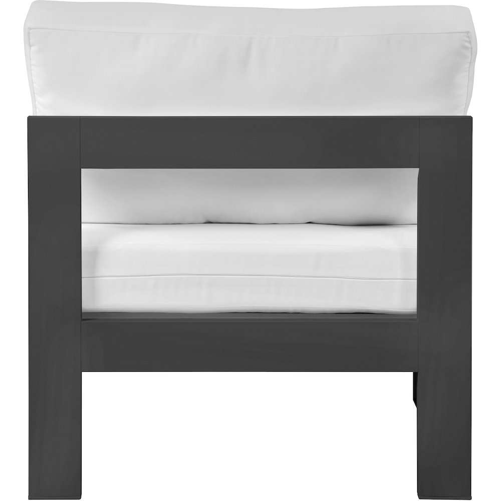 Nizuc White Water Resistant Fabric Outdoor Patio Aluminum Armless Chair