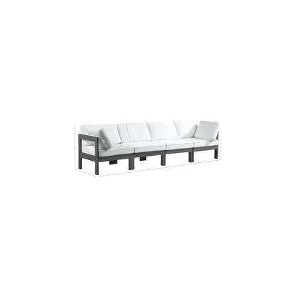 Nizuc White Water Resistant Fabric Outdoor Patio Modular Sofa