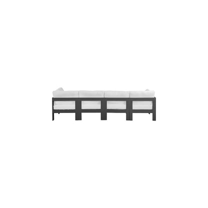 Nizuc White Water Resistant Fabric Outdoor Patio Modular Sofa