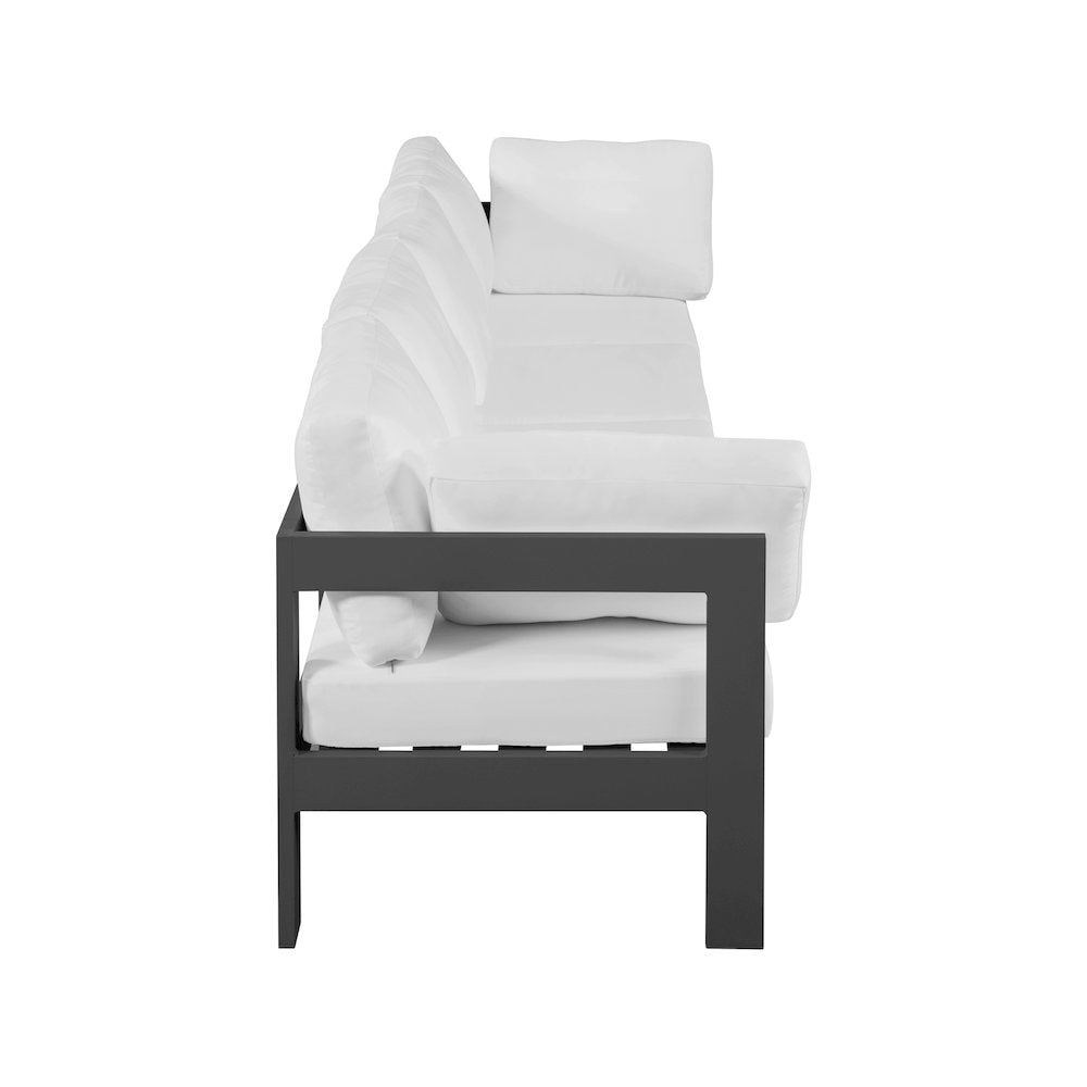 Nizuc White Water Resistant Fabric Outdoor Patio Modular Sofa