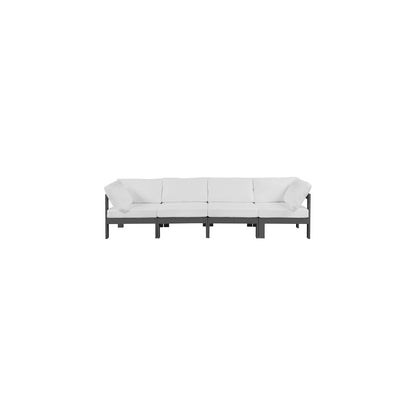 Nizuc White Water Resistant Fabric Outdoor Patio Modular Sofa