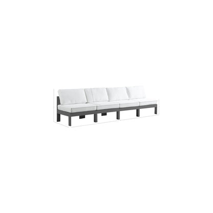 Nizuc White Water Resistant Fabric Outdoor Patio Modular Sofa