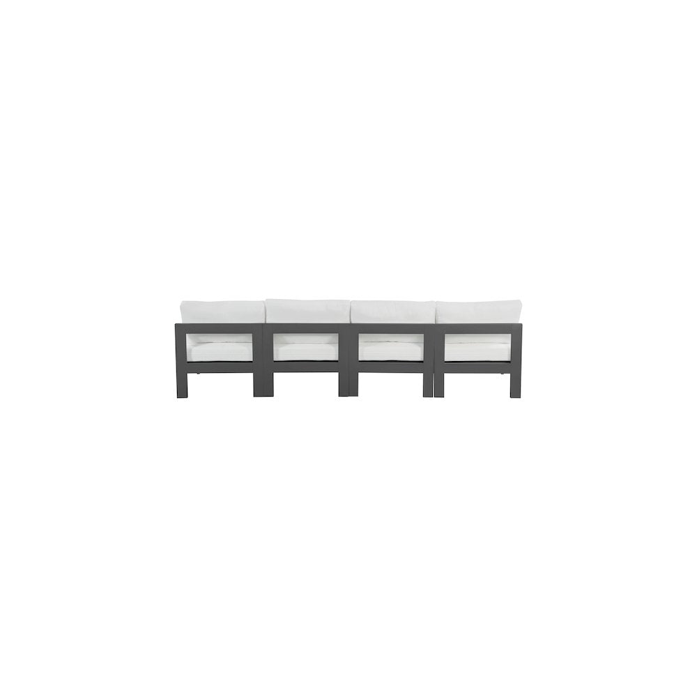 Nizuc White Water Resistant Fabric Outdoor Patio Modular Sofa