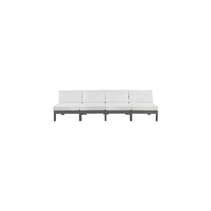 Nizuc White Water Resistant Fabric Outdoor Patio Modular Sofa
