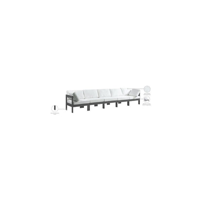 Nizuc White Water Resistant Fabric Outdoor Patio Modular Sofa