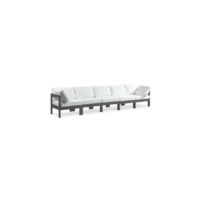 Nizuc White Water Resistant Fabric Outdoor Patio Modular Sofa