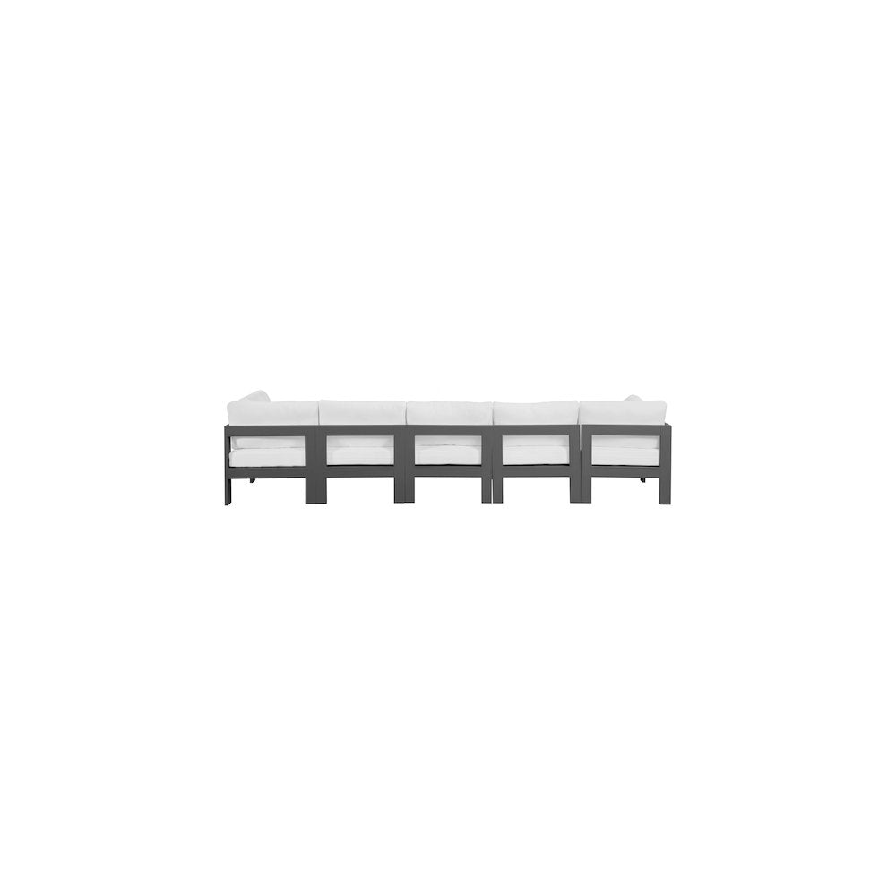 Nizuc White Water Resistant Fabric Outdoor Patio Modular Sofa