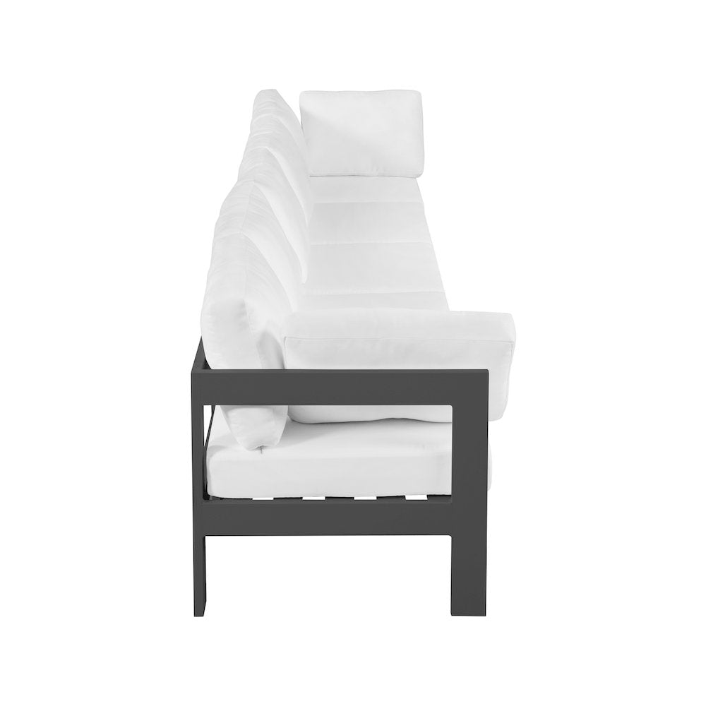 Nizuc White Water Resistant Fabric Outdoor Patio Modular Sofa