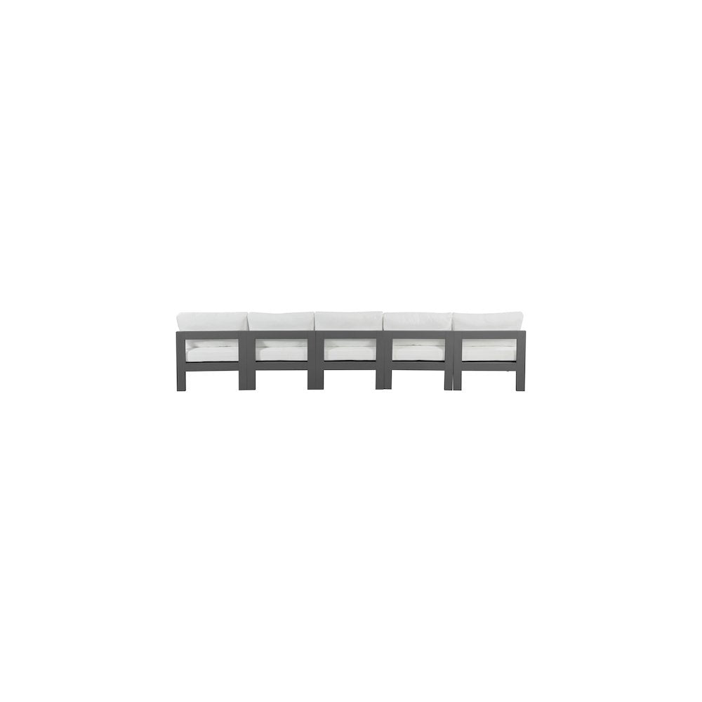 Nizuc White Water Resistant Fabric Outdoor Patio Modular Sofa