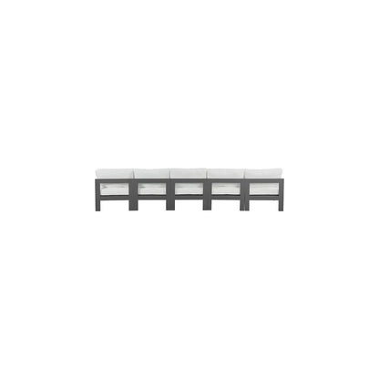 Nizuc White Water Resistant Fabric Outdoor Patio Modular Sofa