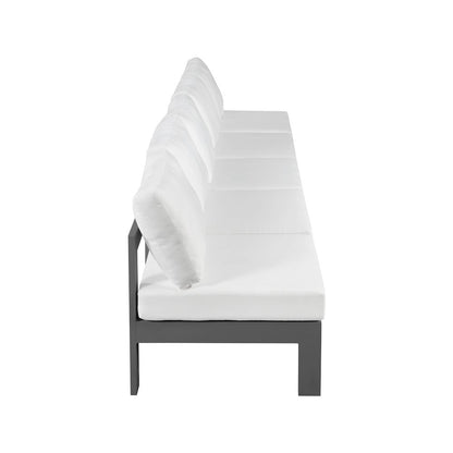 Nizuc White Water Resistant Fabric Outdoor Patio Modular Sofa