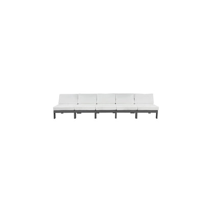 Nizuc White Water Resistant Fabric Outdoor Patio Modular Sofa