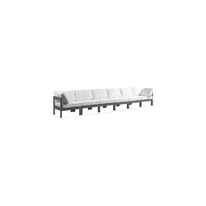 Nizuc White Water Resistant Fabric Outdoor Patio Modular Sofa