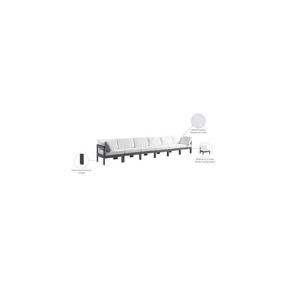 Nizuc White Water Resistant Fabric Outdoor Patio Modular Sofa