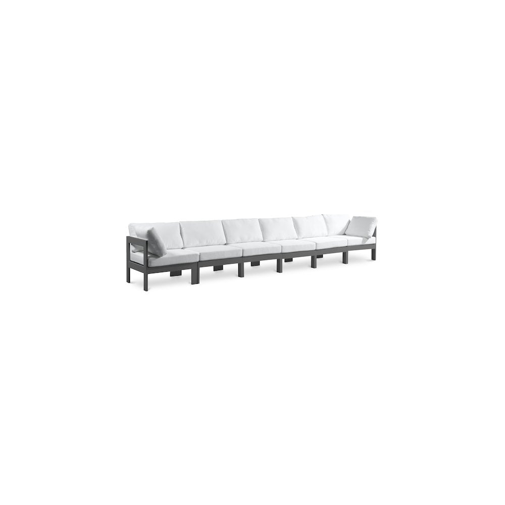 Nizuc White Water Resistant Fabric Outdoor Patio Modular Sofa