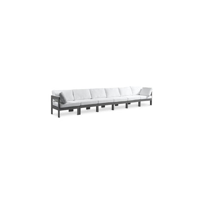 Nizuc White Water Resistant Fabric Outdoor Patio Modular Sofa