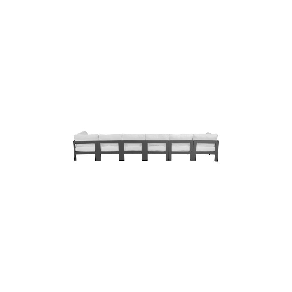 Nizuc White Water Resistant Fabric Outdoor Patio Modular Sofa
