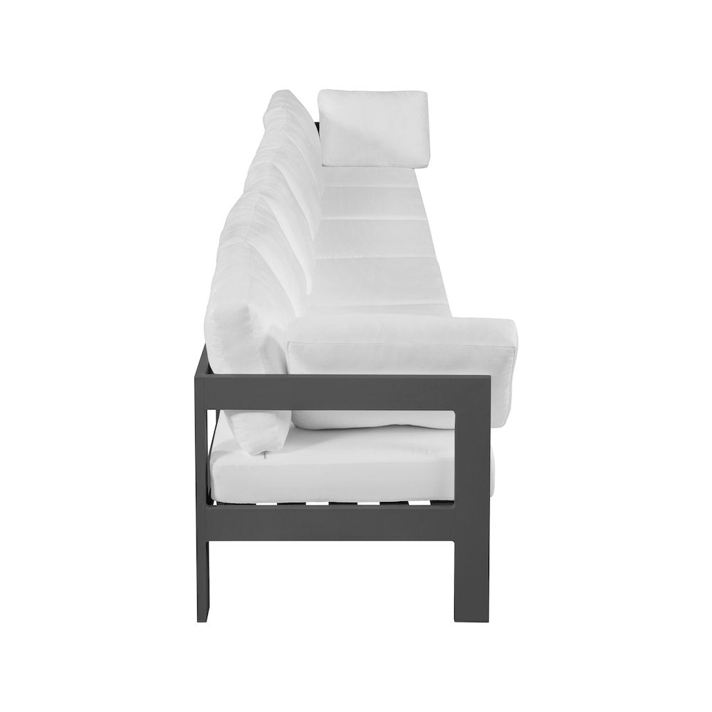 Nizuc White Water Resistant Fabric Outdoor Patio Modular Sofa