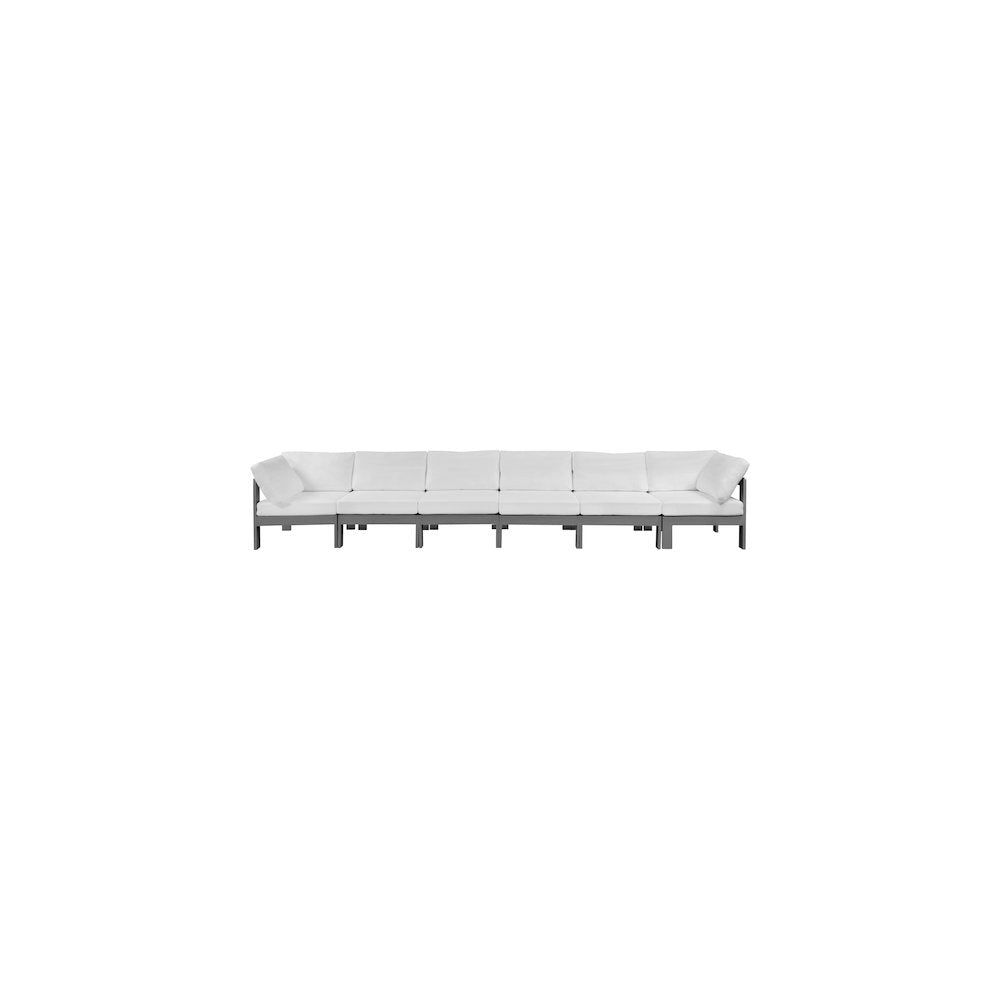 Nizuc White Water Resistant Fabric Outdoor Patio Modular Sofa
