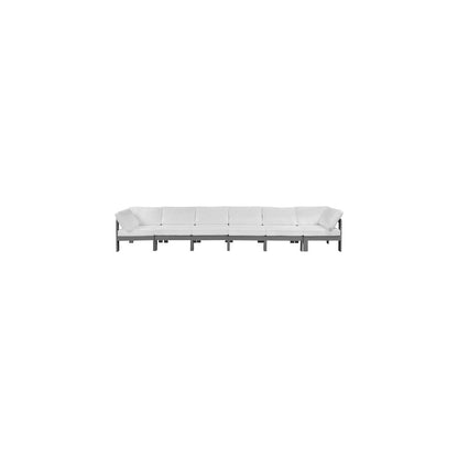 Nizuc White Water Resistant Fabric Outdoor Patio Modular Sofa