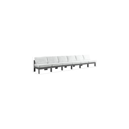 Nizuc White Water Resistant Fabric Outdoor Patio Modular Sofa