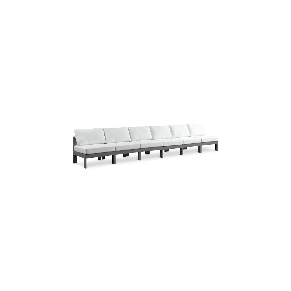 Nizuc White Water Resistant Fabric Outdoor Patio Modular Sofa