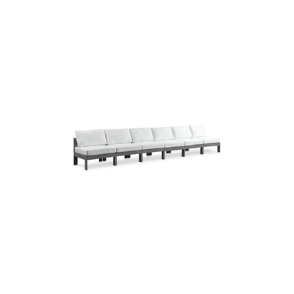 Nizuc White Water Resistant Fabric Outdoor Patio Modular Sofa