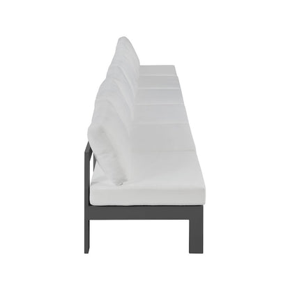 Nizuc White Water Resistant Fabric Outdoor Patio Modular Sofa