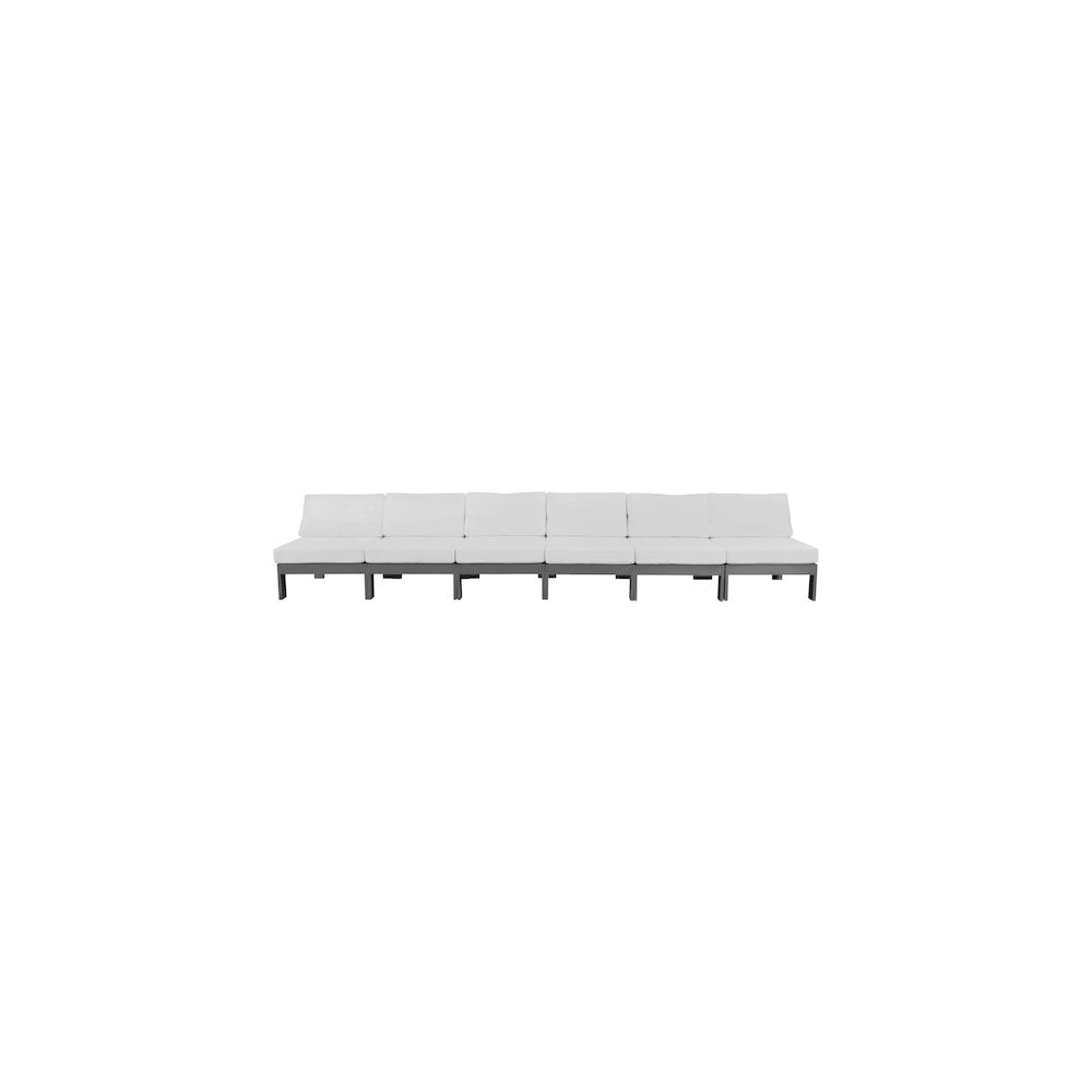 Nizuc White Water Resistant Fabric Outdoor Patio Modular Sofa