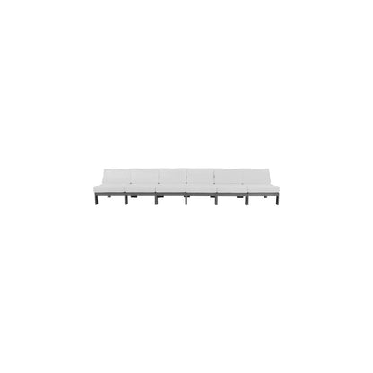 Nizuc White Water Resistant Fabric Outdoor Patio Modular Sofa