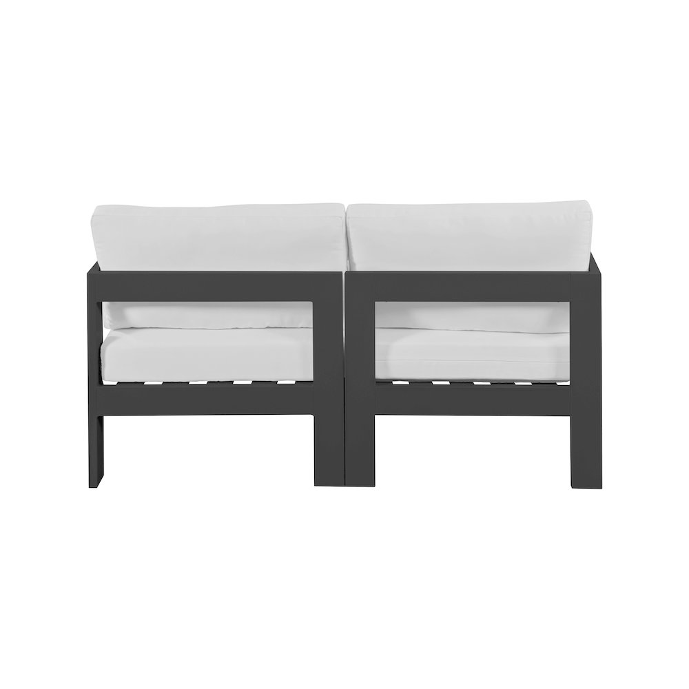 Nizuc White Water Resistant Fabric Outdoor Patio Modular Sofa