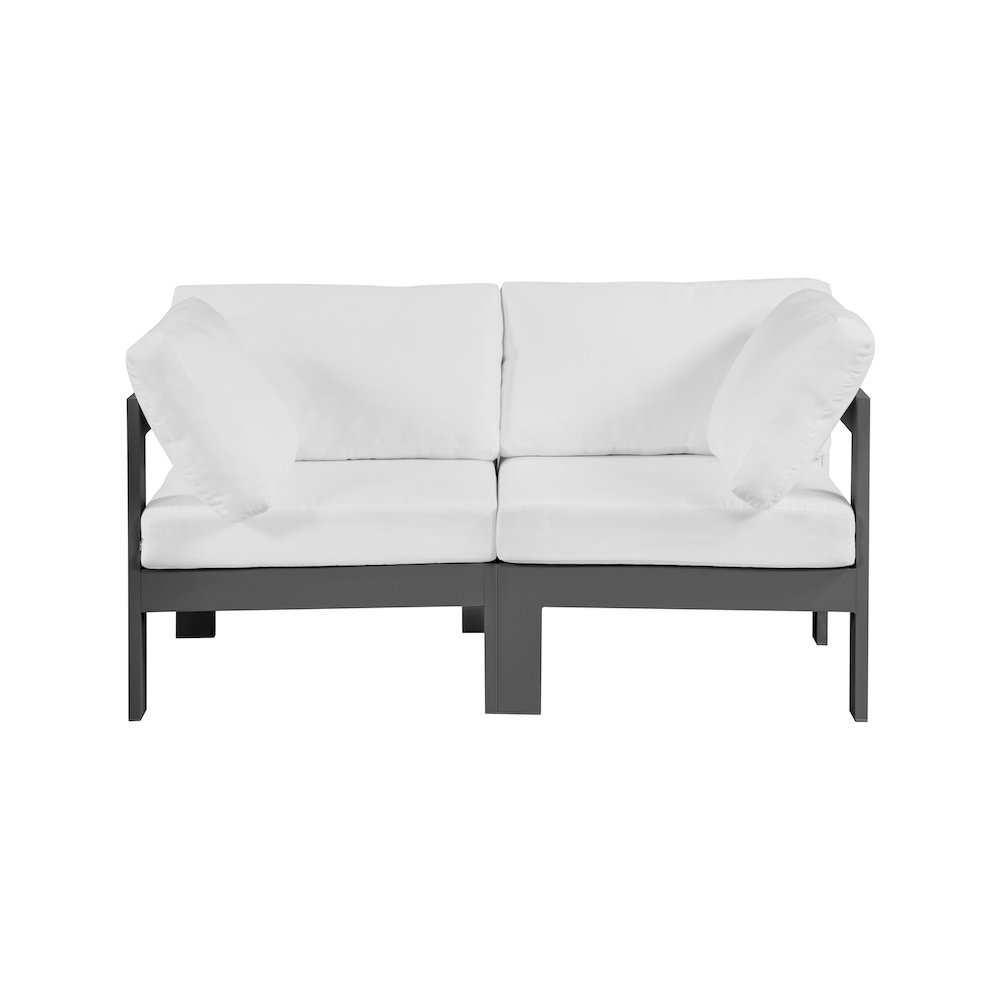 Nizuc White Water Resistant Fabric Outdoor Patio Modular Sofa
