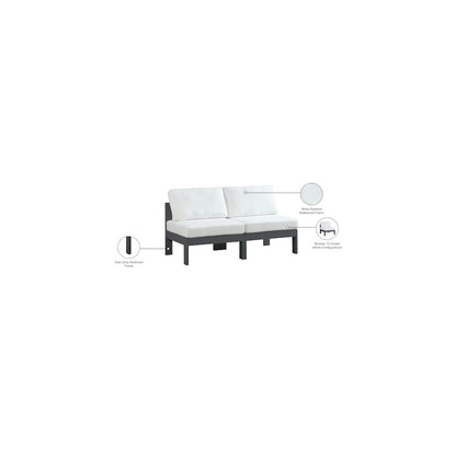 Nizuc White Water Resistant Fabric Outdoor Patio Modular Sofa