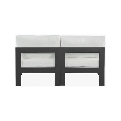 Nizuc White Water Resistant Fabric Outdoor Patio Modular Sofa