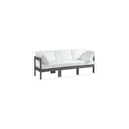 Nizuc White Water Resistant Fabric Outdoor Patio Modular Sofa