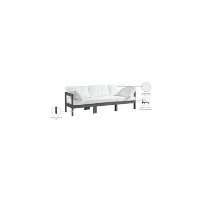 Nizuc White Water Resistant Fabric Outdoor Patio Modular Sofa